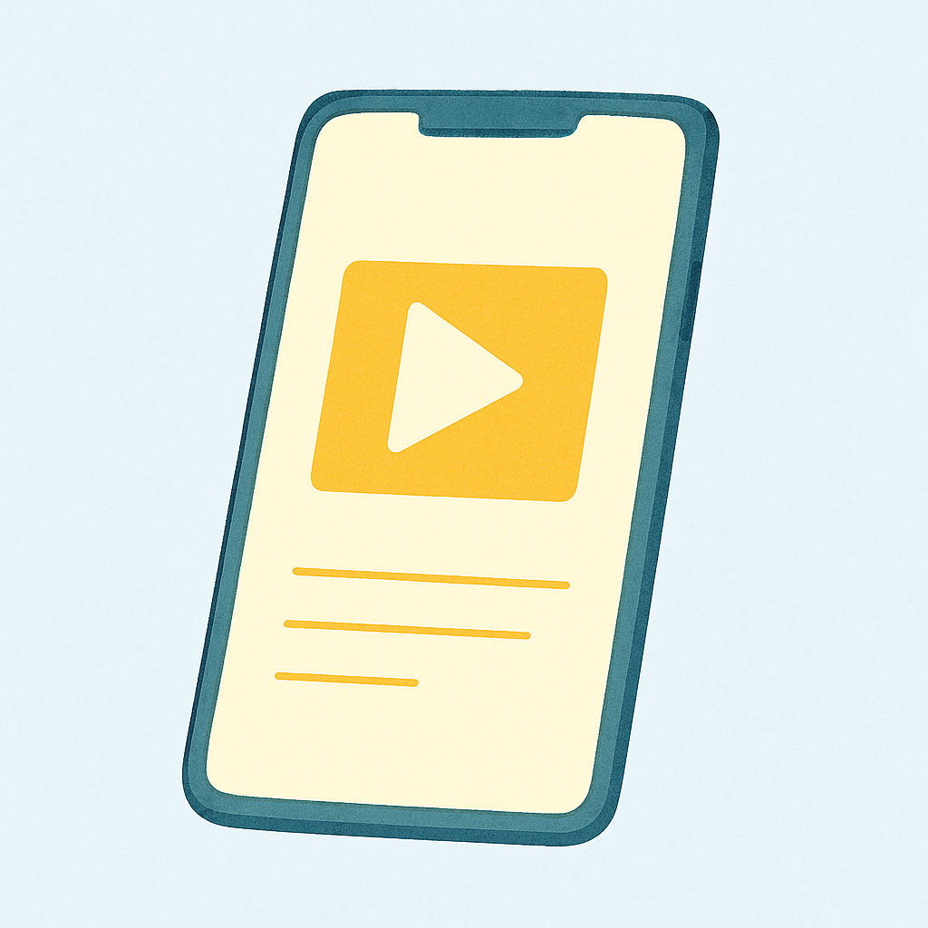 Phone showing video lesson recommendation